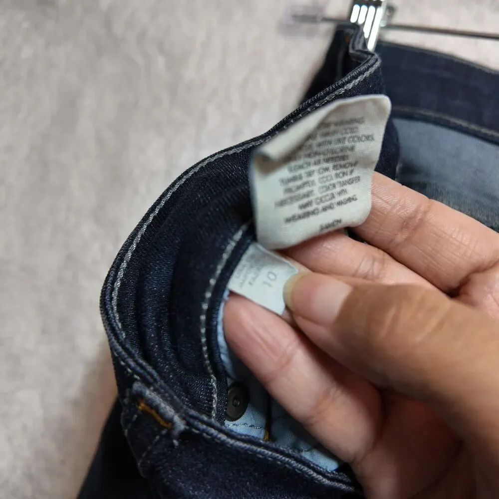 Eileen Fisher Organic Cotton Denim Skinny Jeans Size‎ 10 Dark Wash Sustainable